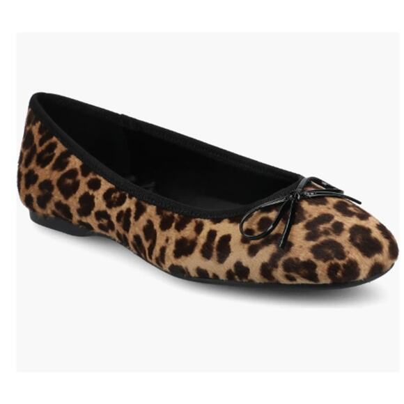 Birdie's Hummingbird Flats Leopard Print Haircalf Size 6.5 NWOB Elegant Bold - Picture 1 of 12
